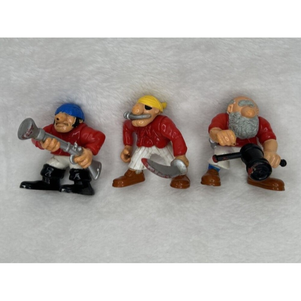Fisher Price 1994 Great Adventure Pirate Crew Figures Canon Sword Rifle Knife